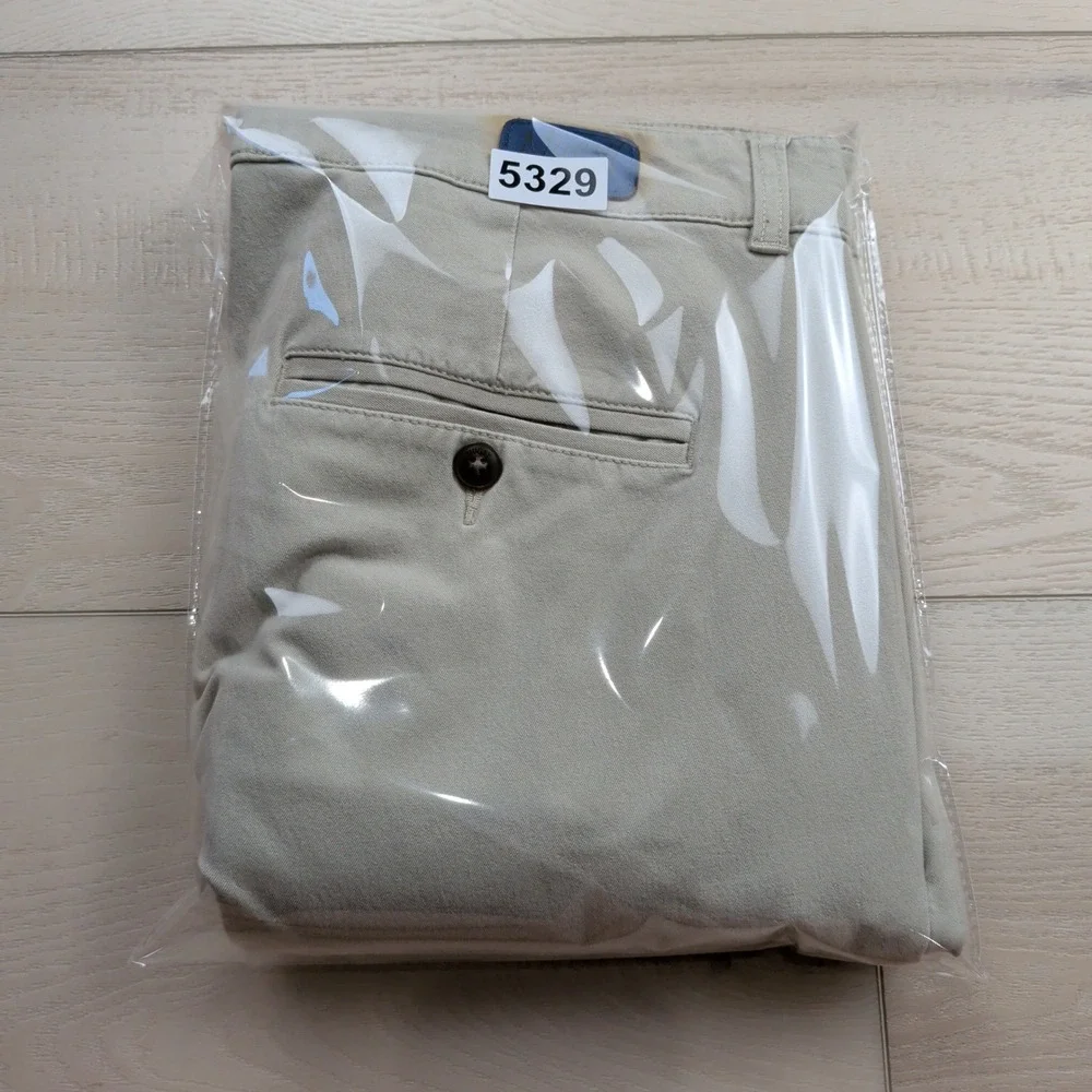 Mugsy Teddys Chino Pants Mens 35x32 (Fits 35x31) Beige Stretch Business Casual